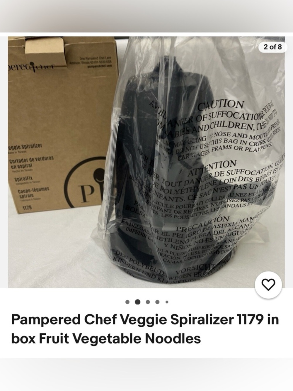 Pampered Chef Black Veggie Spiralizer Kit
NEW IN BOX - Picture 5 of 5